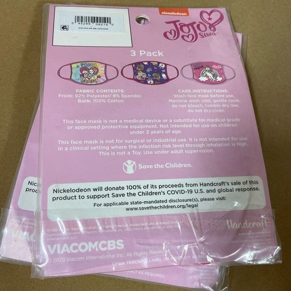 Jojo Siwa washable Childrens mask 9 count - Picture 3 of 3